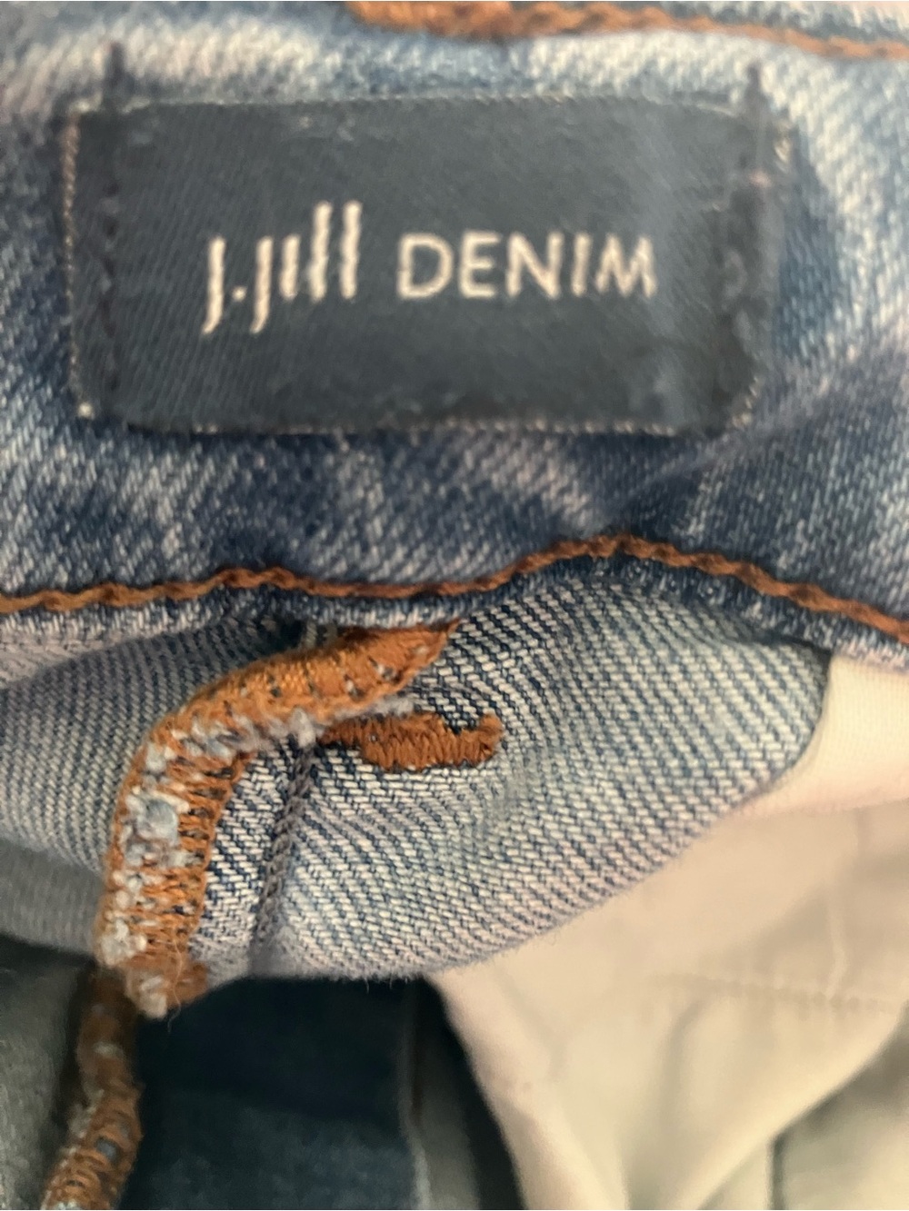 J. Jill Denim Trouser Full Leg Jeans Light Medium Wash High Rise Size 14R - Picture 2 of 8